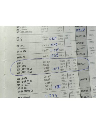 Kit de embrague Citroen Visa GTI , BX ,  Peugeot 205 GTI , 309 , 305 , 405 etc