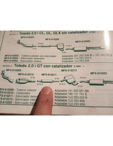 SILENCIOSO INTERMEDIO ESCAPE SEAT TOLEDO Y PASSAT