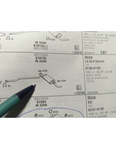Silencioso trasero de escape Seat Ibiza 1.2 y 1.5 System Porsche