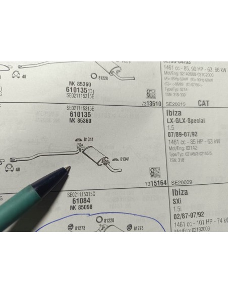 Silencioso trasero de escape Seat Ibiza 1.2 y 1.5 System Porsche