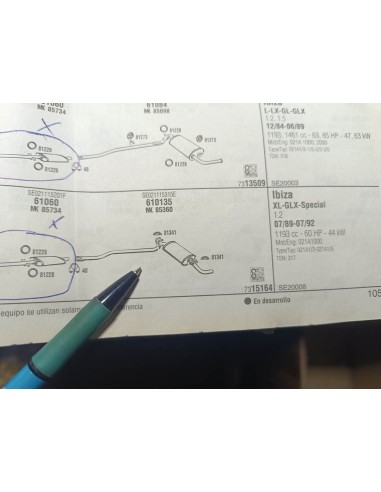 Silencioso trasero de escape Seat Ibiza 1.2 y 1.5 System Porsche