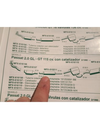 SILENCIOSO INTERMEDIO ESCAPE SEAT TOLEDO Y PASSAT