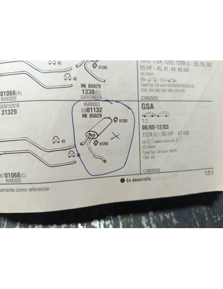 Silencioso trasero escape Citroen GS y GSA
