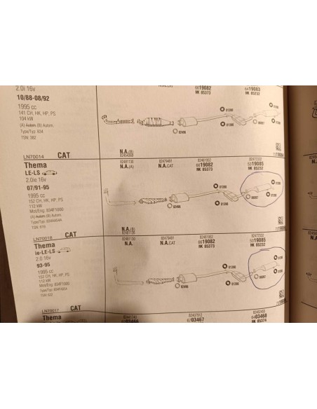 Silencioso trasero escape Lancia Thema 2.0ie 16v