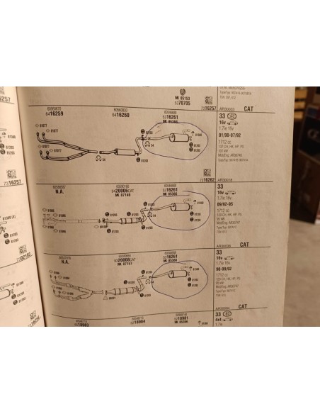 Silencioso trasero de escape Alfa Romeo 33 motor 1.7ie 16v