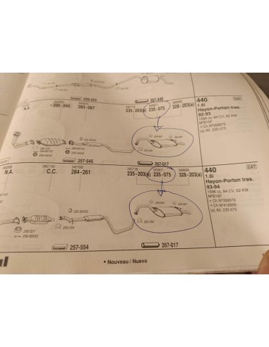 Silencioso trasero escape Volvo 440 motor 1.6 i , 1.7 y 1.7i