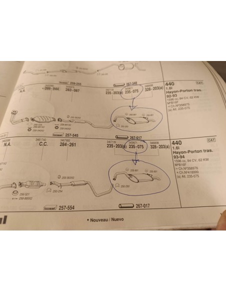 Silencioso trasero escape Volvo 440 motor 1.6 i , 1.7 y 1.7i