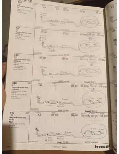 Silencioso trasero escape Volvo 440 motor 1.6 i , 1.7 y 1.7i