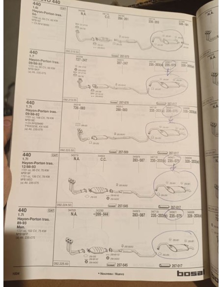 Silencioso trasero escape Volvo 440 motor 1.6 i , 1.7 y 1.7i