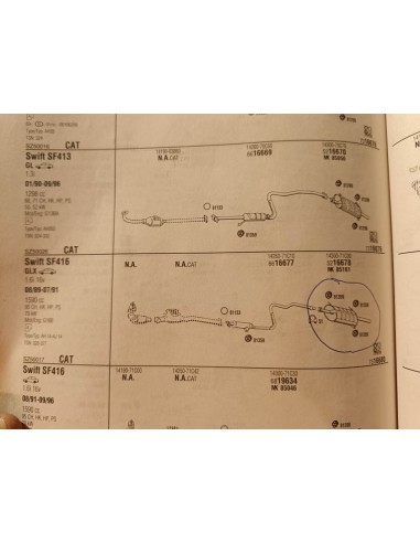 Silencioso trasero de escape Suzuki Swift SF416 1.6i 16v