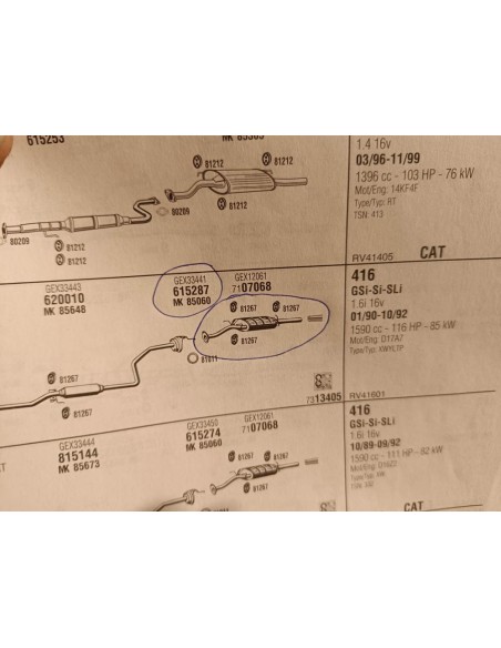 Silencioso trasero de escape Rover 416 GSI 1.6i 16v