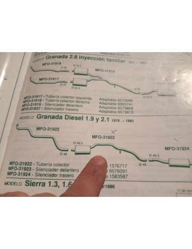 SILENCIOSO INTERMEDIO ESCAPE FORD GRANADA DIESEL