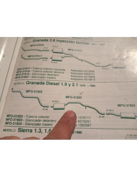 SILENCIOSO INTERMEDIO ESCAPE FORD GRANADA DIESEL