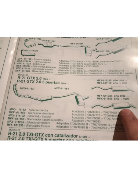 SILENCIOSO TRASERO ESCAPE RENAULT 21