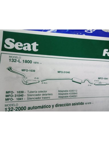 SALIDA COLECTOR ESCAPE SEAT 132 L MOTOR 1800