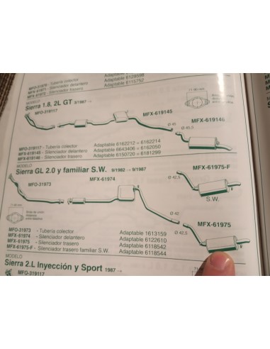 SILENCIOSO TRASERO ESCAPE FORD SIERRA 2.0