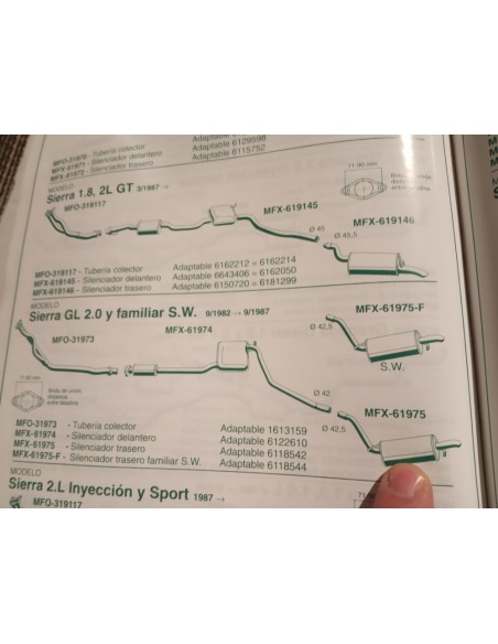SILENCIOSO TRASERO ESCAPE FORD SIERRA 2.0