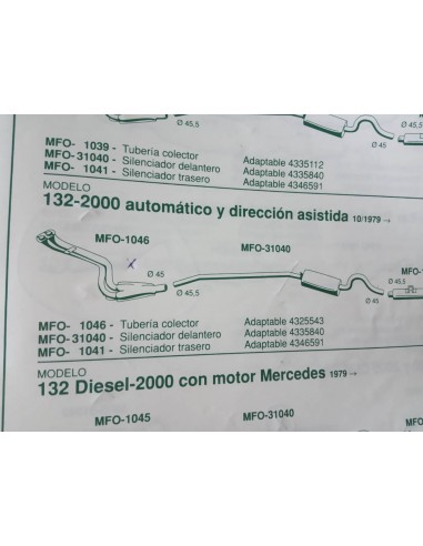 SALIDA COLECTOR ESCAPE SEAT 132 MOTOR 2000