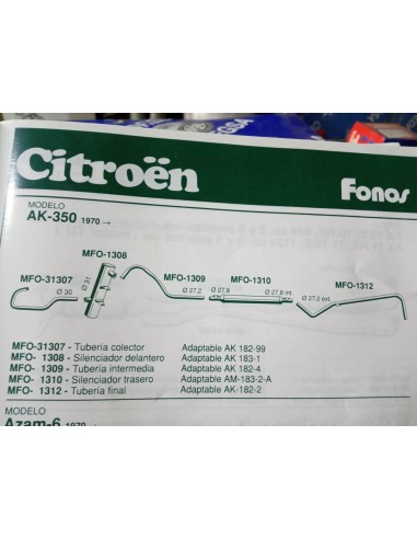 TUBERIA FINAL ESCAPE CITROEN 2CV AK 350