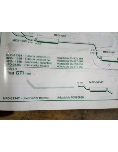 SILENCIOSO TRASERO ESCAPE CITROEN VISA GTI