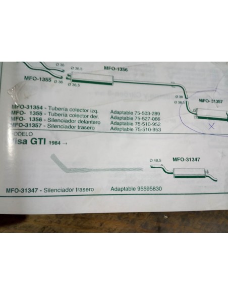 SILENCIOSO TRASERO ESCAPE CITROEN VISA GTI
