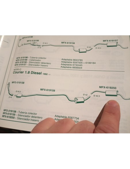 SILENCIOSO TRASERO ESCAPE FORD COURIER 1.8 DIESEL