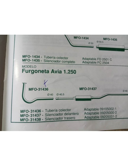 SALIDA COLECTOR ESCAPE EBRO F-275 Y AVIA 1250