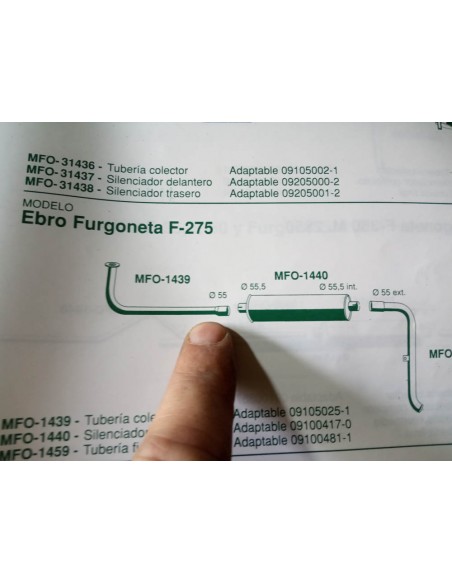 SALIDA COLECTOR FURGONETA EBRO F-275