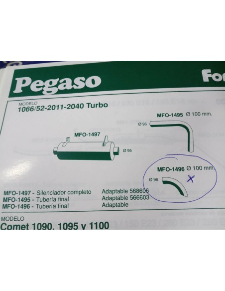 SALIDA FINAL ESCAPE CAMION PEGASO 1066,1052,2011 Y 2040