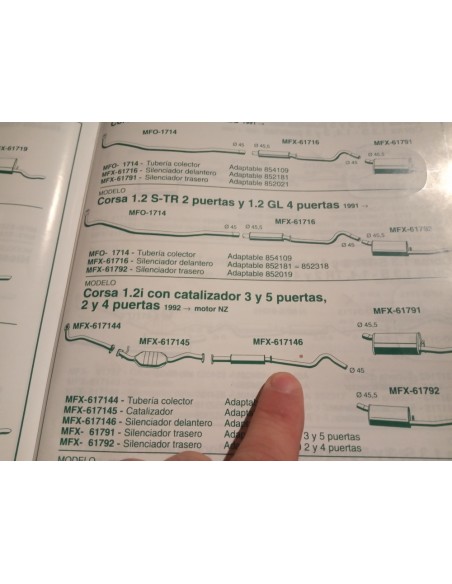 SILENCIOSO INTERMEDIO ESCAPE OPEL CORSA A Y B