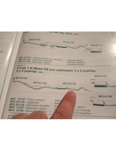 SILENCIOSO INTERMEDIO ESCAPE OPEL CORSA A Y B