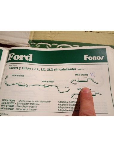 SILENCIOSO TRASERO ESCAPE FORD ESCORT Y ORION 1.3