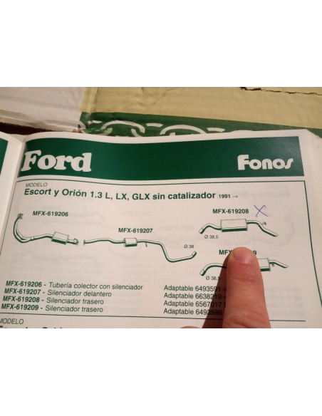 SILENCIOSO TRASERO ESCAPE FORD ESCORT Y ORION 1.3