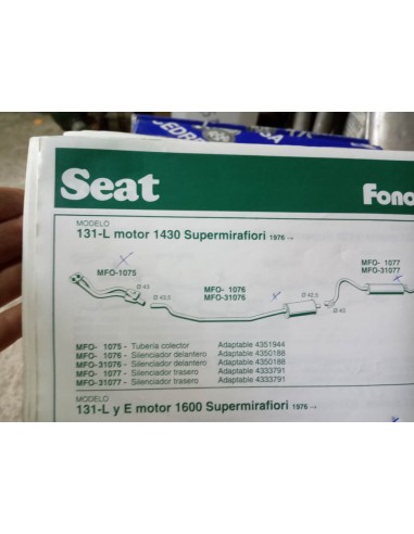 SALIDA COLECTOR ESCAPE SEAT 131 MOTOR 1430 cc