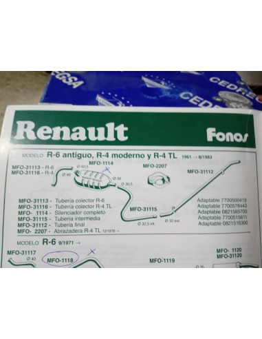 SILENCIOSO DELANTERO ESCAPE RENAULT 4 Y 6