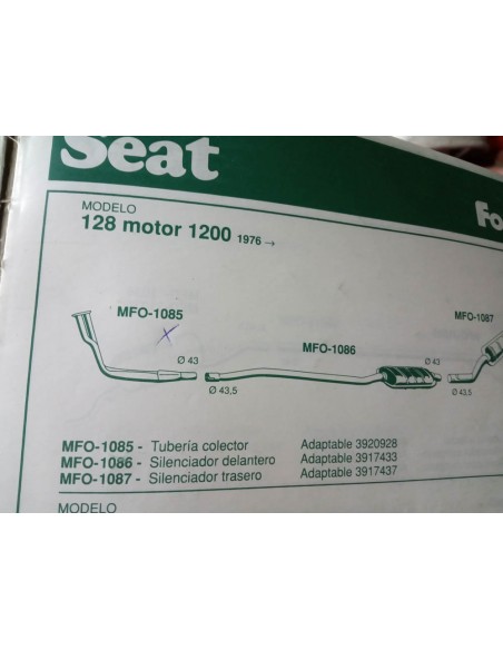 COLECTOR ESCAPE SEAT 128 MOTOR 1200 cc