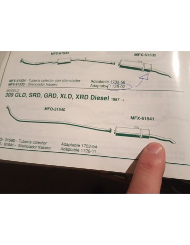 SILENCIOSO TRASERO ESCAPE PEUGEOT 309 DIESEL