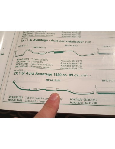 SALIDA COLECTOR ESCAPE CITROEN ZX 1.6i