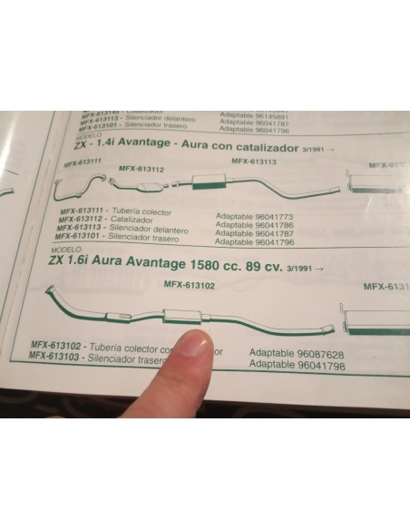 SALIDA COLECTOR ESCAPE CITROEN ZX 1.6i