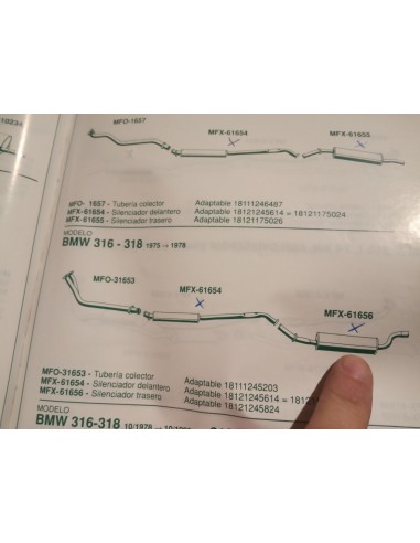 SILENCIOSO TRASERO ESCAPE BMW 316 ,318 Y 320i E21