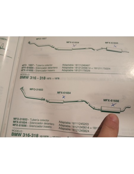 SILENCIOSO TRASERO ESCAPE BMW 316 ,318 Y 320i E21