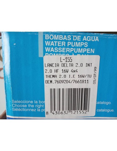 BOMBA DE AGUA LANCIA DELTA INTEGRALE 2.0 HF 16 V