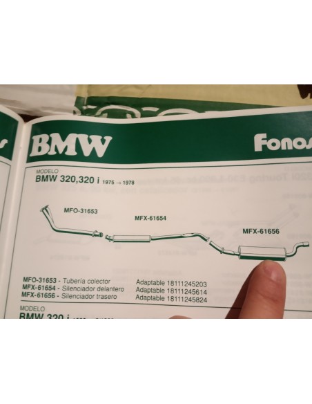 SILENCIOSO TRASERO ESCAPE BMW 316 ,318 Y 320i E21