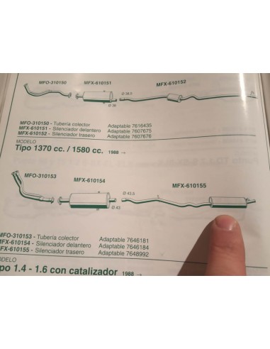 SILENCIOSO TRASERO ESCAPE FIAT TIPO GASOLINA