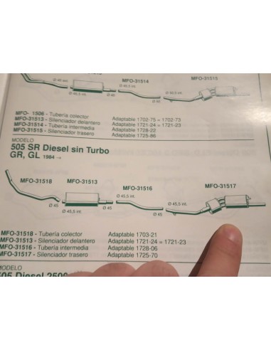 SILENCIOSO TRASERO ESCAPE PEUGEOT 505 DIESEL