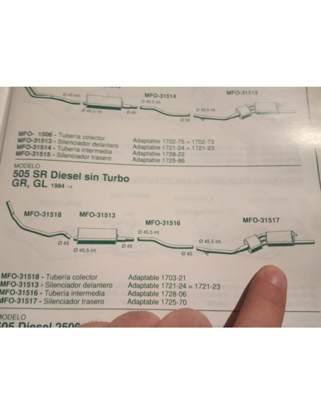 SILENCIOSO TRASERO ESCAPE PEUGEOT 505 DIESEL