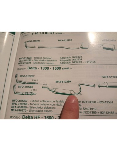 SILENCIOSO INTERMEDIO ESCAPE LANCIA DELTA