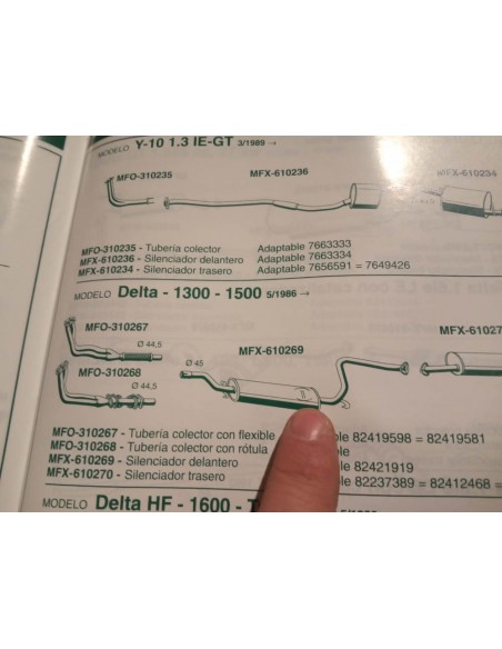SILENCIOSO INTERMEDIO ESCAPE LANCIA DELTA