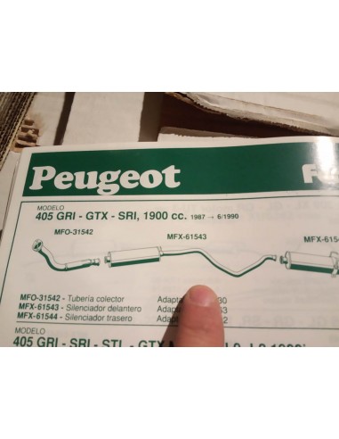 SILENCIOSO INTERMEDIO ESCAPE PEUGEOT 405 1900 cc