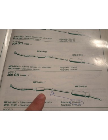 SALIDA COLECTOR ESCAPE PEUGEOT 309 GR